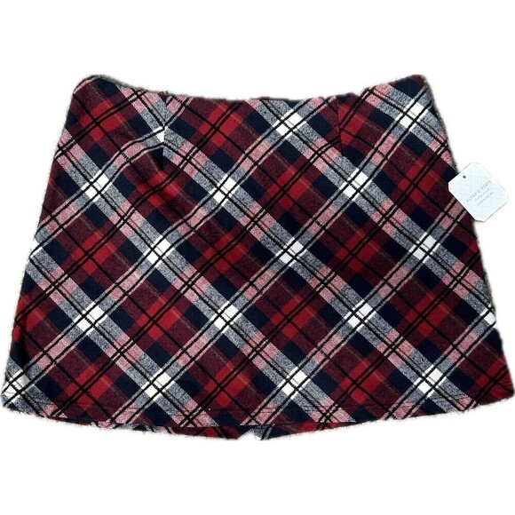 NWT Altar'd State Plaid Mini Skirt Red And Blue Size Medium RP:60$ - Picture 1 of 4